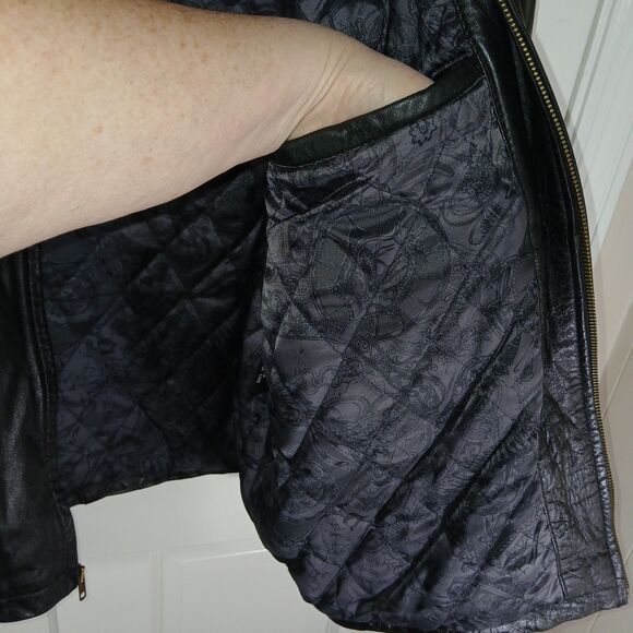 ​Torriani Ispiraizone Italiana Men's Black Leather Jacket L Bomber Style Mod - Picture 16 of 16